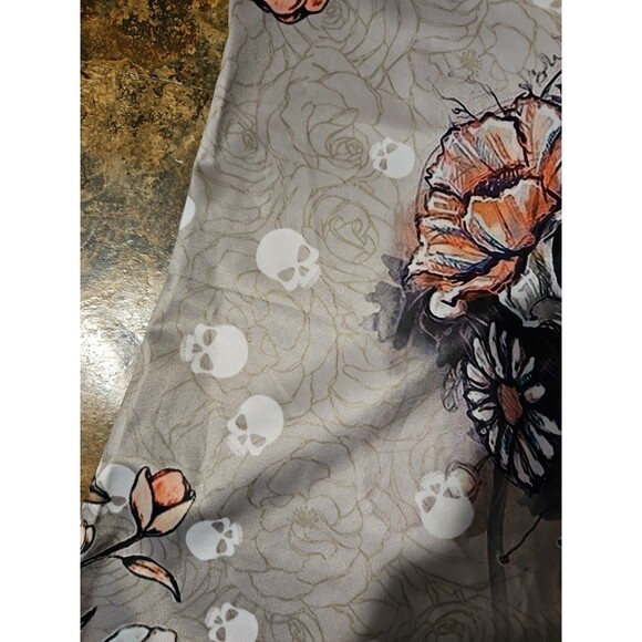 Skull Tank Floral Lace Back Lg Sister Army Tank Top (A182) - Picture 8 of 10